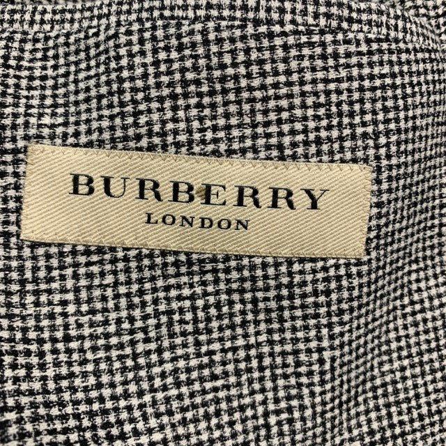 BURBERRY LONDON Size 38 Black White Houndstooth Cotton Blend Sport Coat