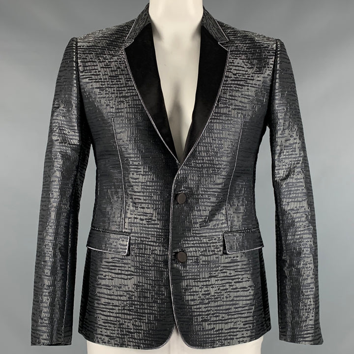 VIKTOR & ROLF Size 42 Black Metallic Jacquard Polyester Blend Sport Coat