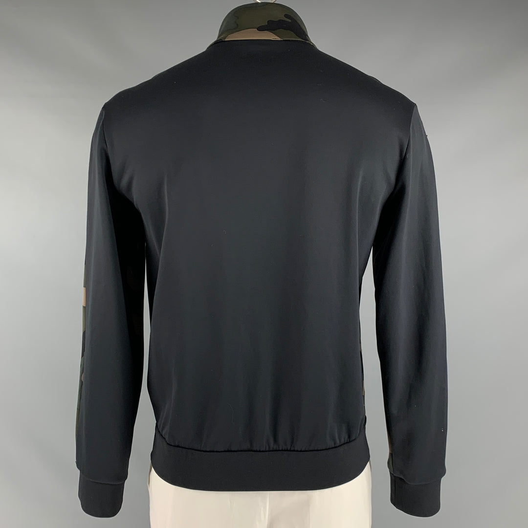 VALENTINO Size XL Green Brown Camo Polyamide Cotton Jacket