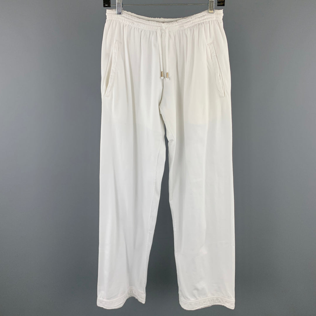 DSQUARED2 Size 30 Tuff Pup White Cotton Graphic Sweatpants