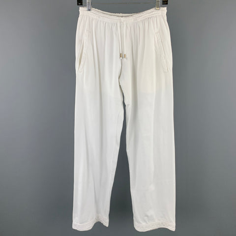 DSQUARED2 Size 30 Tuff Pup White Cotton Graphic Sweatpants