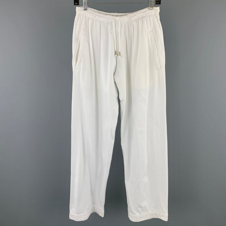 DSQUARED2 Size 30 Tuff Pup White Cotton Graphic Sweatpants