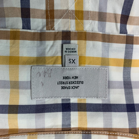 JACK SPADE Size XS Yellow White & Blue Checkered Cotton Long Sleeve Shirt