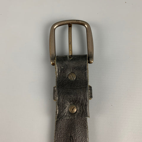 VINTAGE Size 34 Black Silver Studded Leather Belt