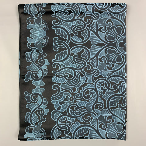 LOUIS VUITTON Blue Black Jacquard Silk Scarf