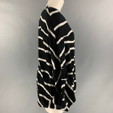 Y-3 Size XS Black White Cotton Stripe Casual Top