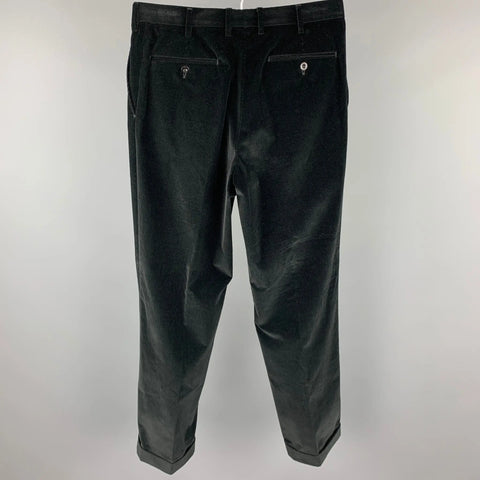 BRIONI Size 32 Black Corduroy Cuffed Hem Dress Pants BRIONI
