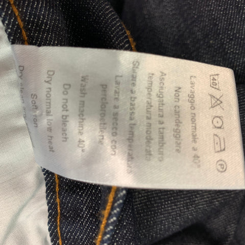 BALDININI Talla 34 Vaqueros azul marino con bragueta de botones y elastano de algodón con puntadas en contraste