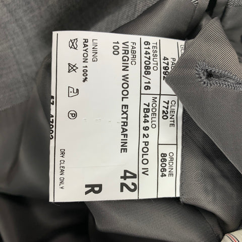 POLO by RALPH LAUREN Size 42 Light Gray Virgin Wool Notch Lapel Suit