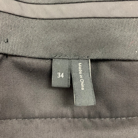 THEORY Size 42 Black Wool Peak Lapel Tuxedo Suit