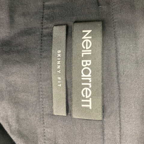 NEIL BARRETT Size 30 Navy Wool Blend Side Tabs Dress Pants