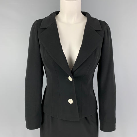DOLCE & GABBANA Size 4 Black Acetate Blend Single Breasted Skirt Suit