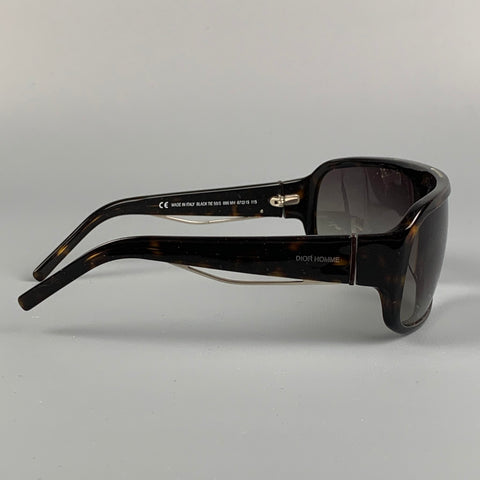 DIOR HOMME Brown Acetate Black Tie Sunglasses