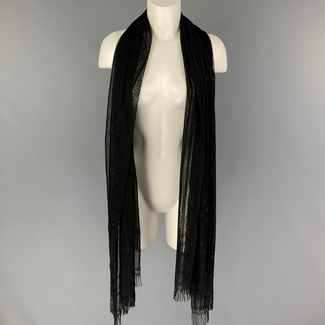 VINTAGE Black Woven Fringe Scarf – Sui Generis Designer Consignment