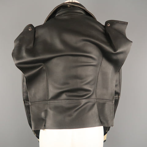 MAISON MARTIN MARGIELA X H&M Size 2 Black & Beige Deconstructed Biker Jacket