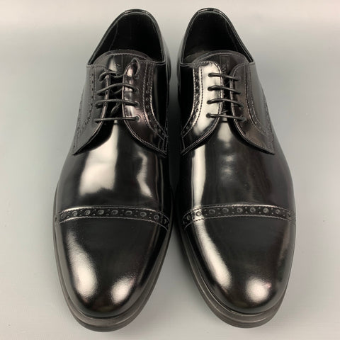 ARMANI COLLEZIONI Taille 8 Chaussures à lacets noires perforées à bout droit