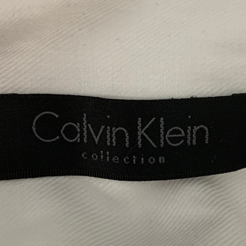 CALVIN KLEIN COLLECTION Size S White Solid Cotton Tuxedo Long Sleeve Shirt