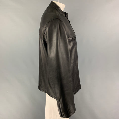 RALPH LAUREN Purple Label Size XL Size 44 Black Lambskin Bomber Jacket