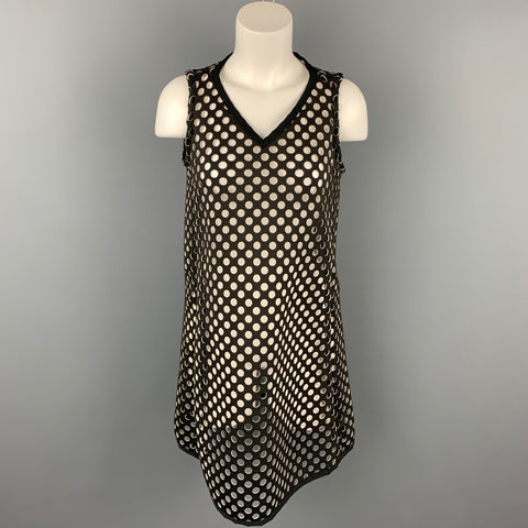 CEREMONIA DE APERTURA Talla M Vestido recto de neopreno cortado con láser negro