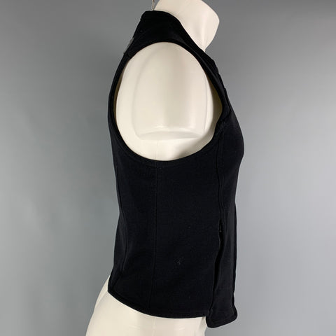 DSQUARED2 Size M Black Ribbed Zip Up Vest