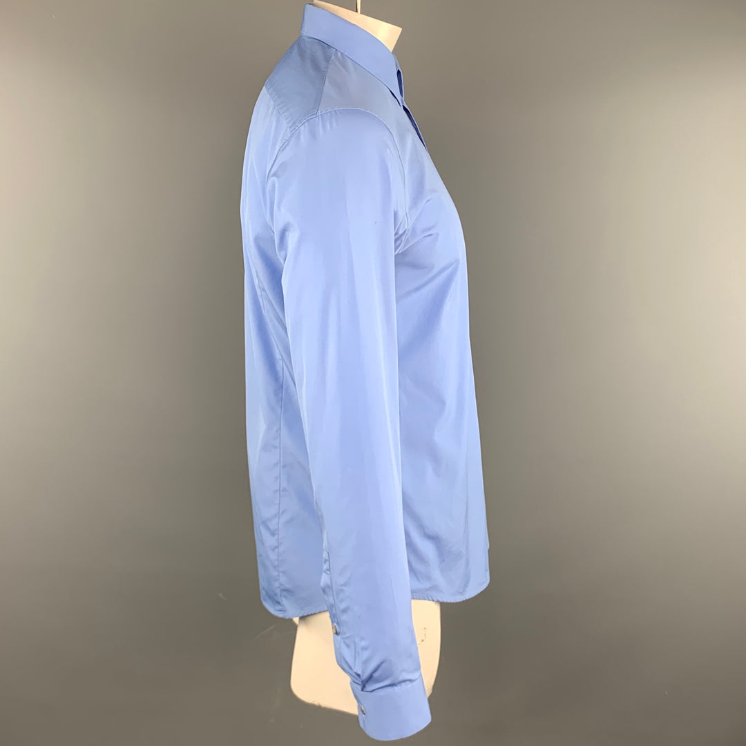 JIL SANDER Size L Blue Cotton Button Up Long Sleeve Shirt