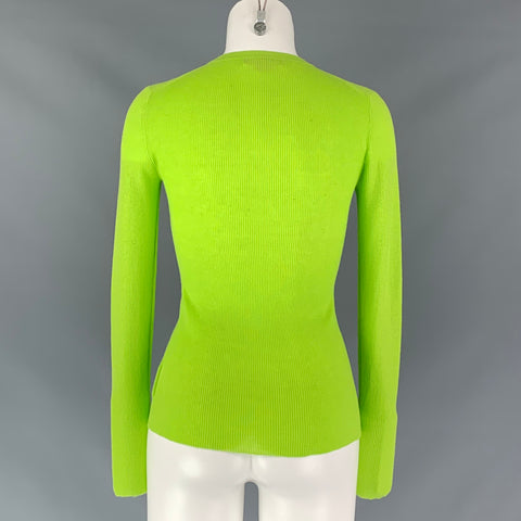 MICHAEL KORS Cashmere Ribbed Knit Size S Green Pullover