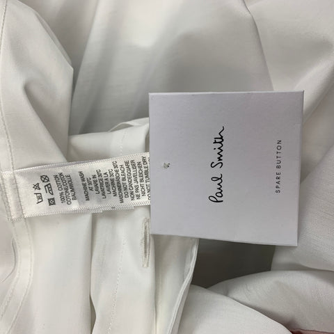 PAUL SMITH Taille M Chemise à manches longues boutonnée en mélange de coton blanc