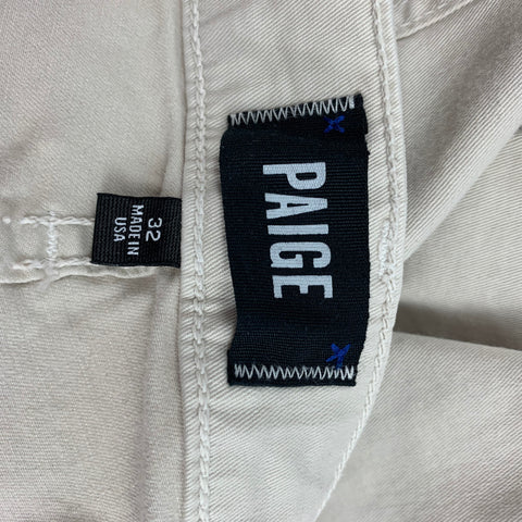 PAIGE Size 32 Beige Cotton Jean Cut Casual Pants