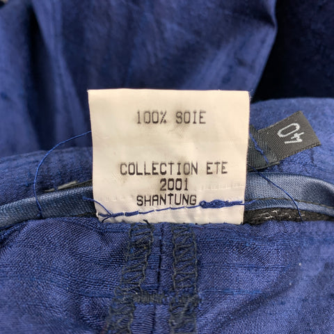 BILLTORNADE Size 32 Blue Textured Silk Zip Fly Casual Pants