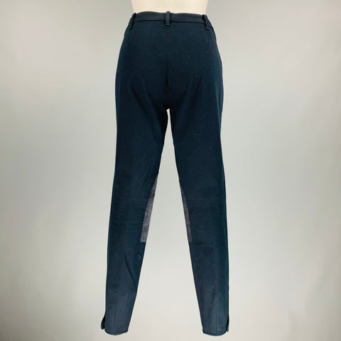 RALPH LAUREN Talla 8 Pantalones casuales de ante con retazos de elastano y algodón azul marino