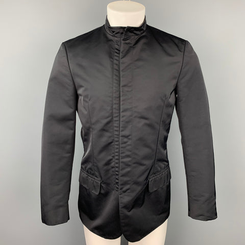 CALVIN KLEIN Size 36 Black Polyamide Hidden Snaps Jacket
