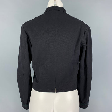 DRIES VAN NOTEN Size M Black Cotton Blend Double Breasted Jacket