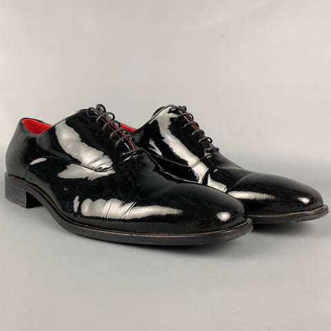 BARNEY'S NEW YORK Taille 12 Chaussures à lacets en cuir verni noir