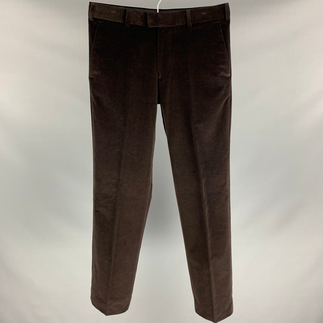 PS by PAUL SMITH Size 30 Brown Velvet Cotton Zip Fly Dress Pants