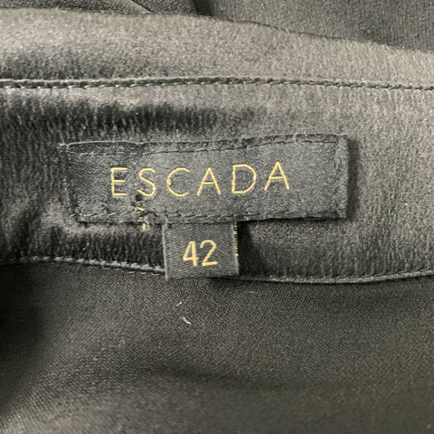 ESCADA Taille M Chemise à patte cachée avec bordure en dentelle noire