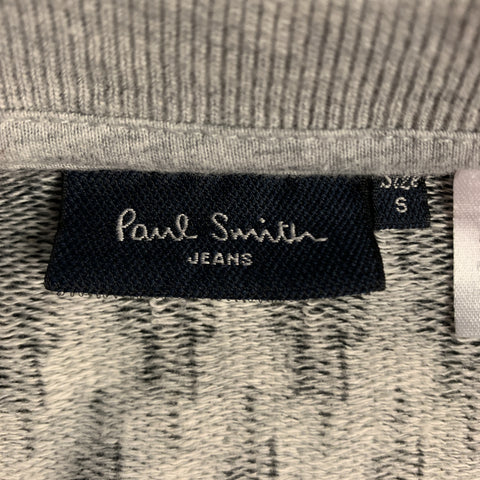 PAUL SMITH JEANS Size S Zig Zag Grey Cotton Crew-Neck Pullover Sweater
