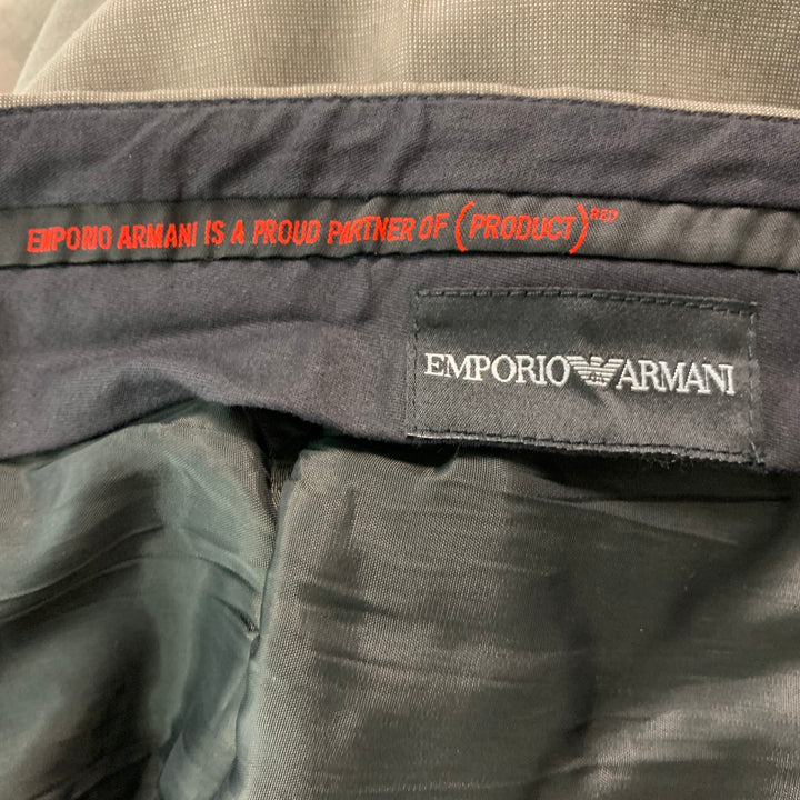 EMPORIO ARMANI Talla 42 Traje con solapa de muesca de lana lisa color topo