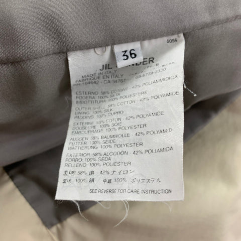 JIL SANDER Size 6 Cream Cotton Blend Hidden Hood Jacket