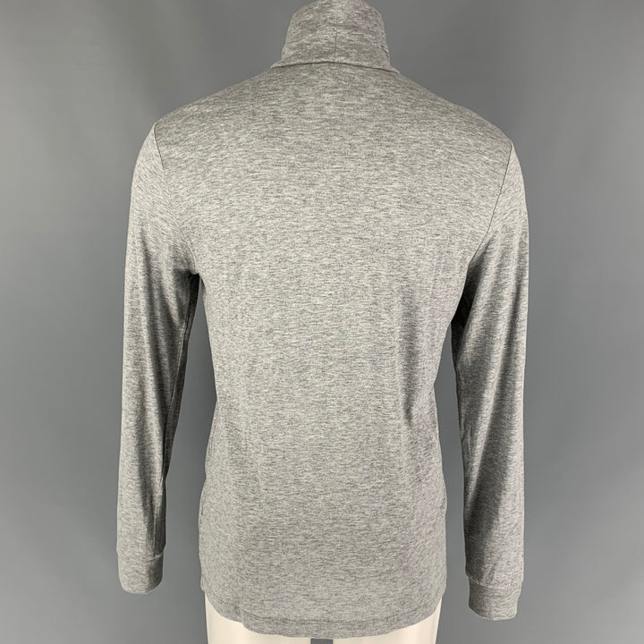 THEORY Size M Grey Heather Cotton Cashmere Turtleneck Pullover