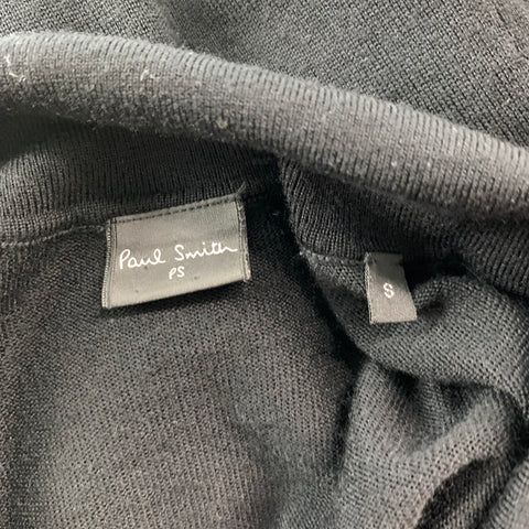 PAUL SMITH Size S Black Red Merino Wool Polo Pullover