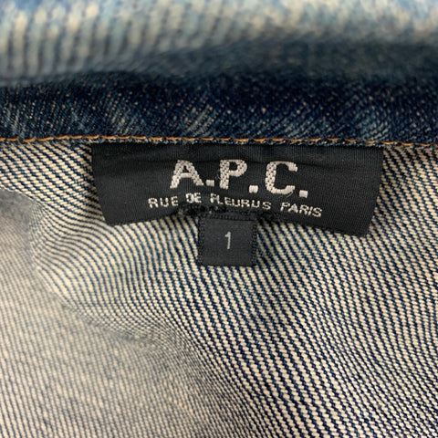 A.P.C. Size S Indigo Contrast Stitch Cotton Trucker Jacket