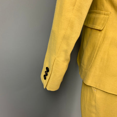 BAND OF OUTSIDERS Size 40 Yellow Linen / Cotton Notch Lapel Suit