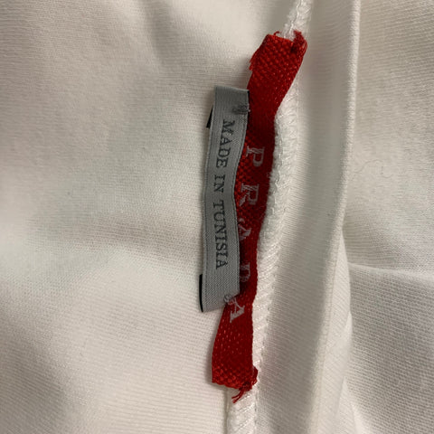 PRADA Size S White Cotton Solid Long Sleeve Casual Top