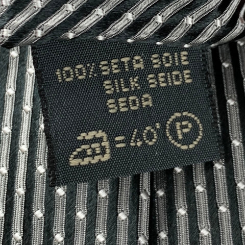 ERMENEGILDO ZEGNA Silver Pattern Silk Tie