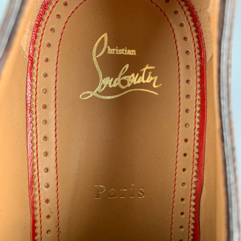 CHRISTIAN LOUBOUTIN Size 12 Brown Perforated Leather Oxford Lace Up Shoes