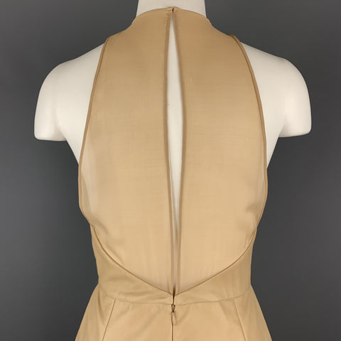 3.1 PHILLIP LIM Size 4 Camel Beige Leather Halter Dress