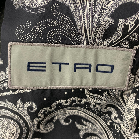 ETRO Size 36 Black White Dots Cotton Polyester Notch Lapel Sport Coat