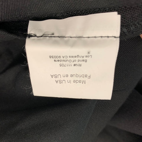 BAND OF OUTSIDERS Size 32 Black Solid Wool Zip Fly Dress Pants