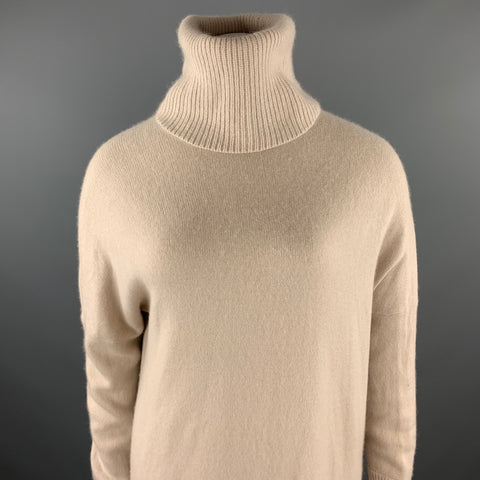 TSE Size L Nude Knitted Cashmere Turtleneck Sweater Dress