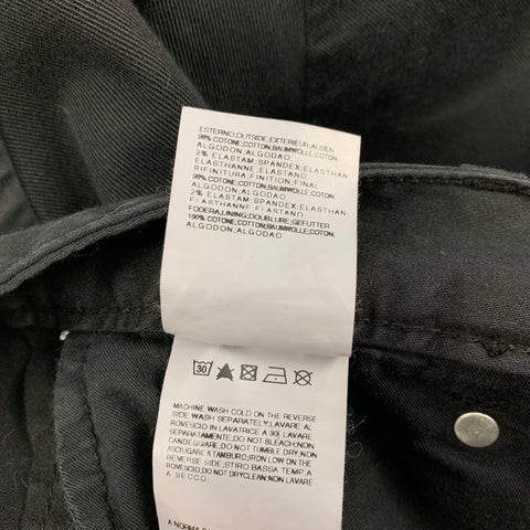 PIERRE BALMAIN Size 36 Black Cotton Zipper Detail Jeans